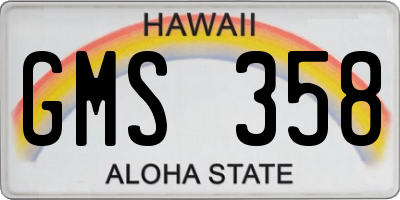 HI license plate GMS358