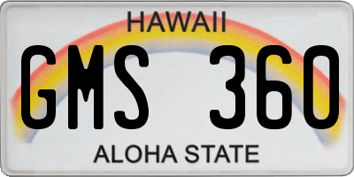 HI license plate GMS360