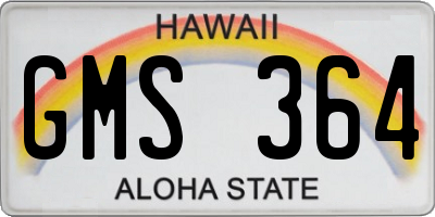 HI license plate GMS364