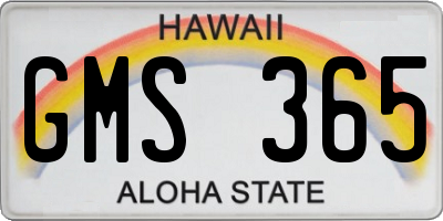 HI license plate GMS365