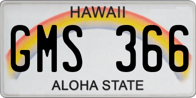 HI license plate GMS366