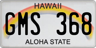 HI license plate GMS368