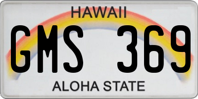 HI license plate GMS369