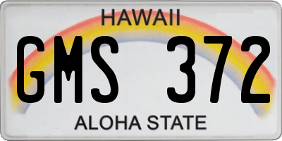 HI license plate GMS372