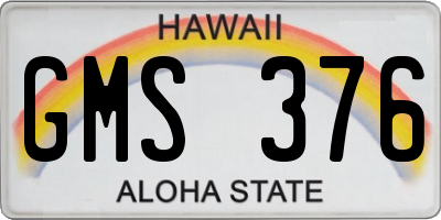 HI license plate GMS376