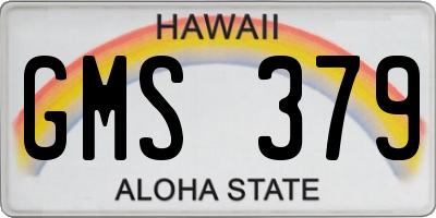 HI license plate GMS379