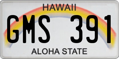 HI license plate GMS391