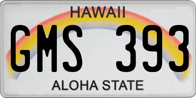 HI license plate GMS393
