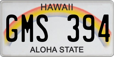 HI license plate GMS394