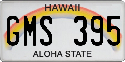 HI license plate GMS395
