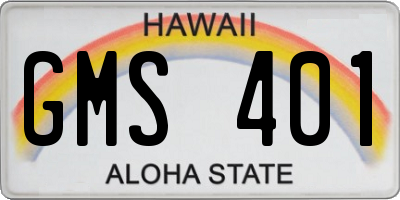 HI license plate GMS401