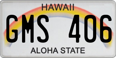 HI license plate GMS406