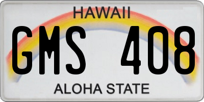 HI license plate GMS408