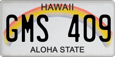 HI license plate GMS409