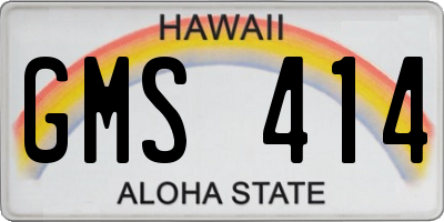 HI license plate GMS414