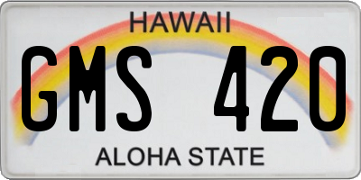 HI license plate GMS420