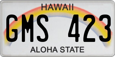 HI license plate GMS423