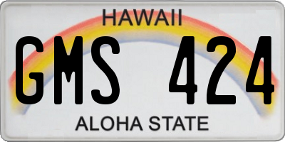 HI license plate GMS424