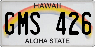 HI license plate GMS426