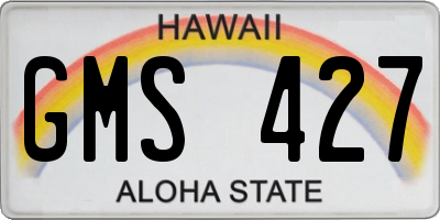 HI license plate GMS427