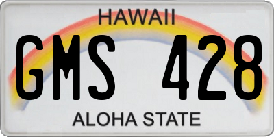 HI license plate GMS428