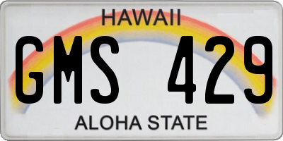 HI license plate GMS429