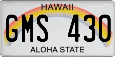 HI license plate GMS430