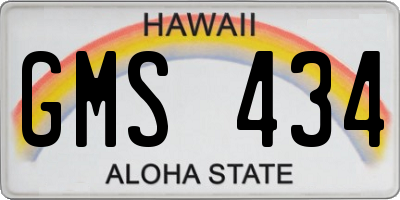 HI license plate GMS434