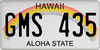 HI license plate GMS435