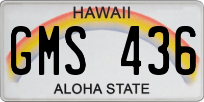 HI license plate GMS436