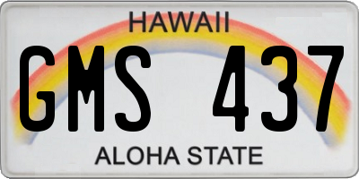 HI license plate GMS437