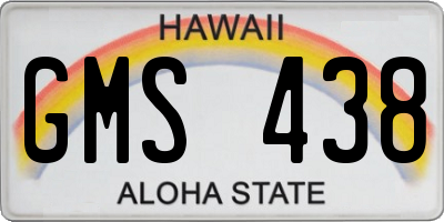 HI license plate GMS438