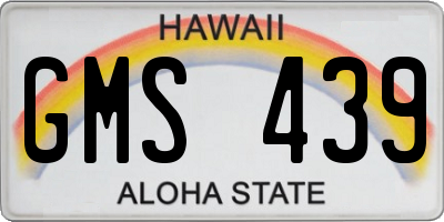 HI license plate GMS439