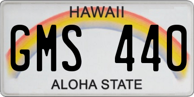 HI license plate GMS440