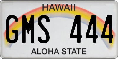 HI license plate GMS444