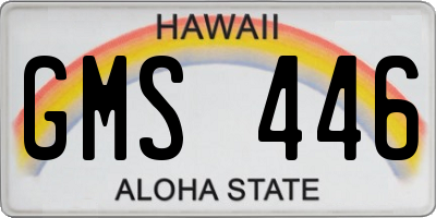 HI license plate GMS446