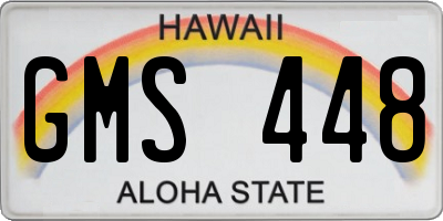 HI license plate GMS448