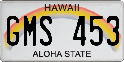 HI license plate GMS453