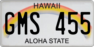 HI license plate GMS455