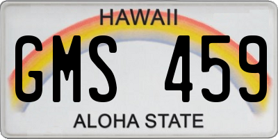 HI license plate GMS459