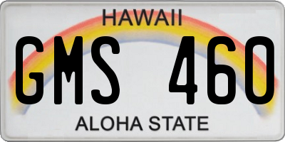 HI license plate GMS460