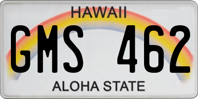 HI license plate GMS462