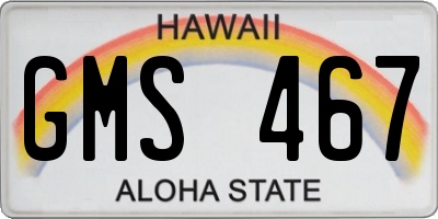 HI license plate GMS467