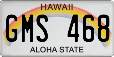 HI license plate GMS468