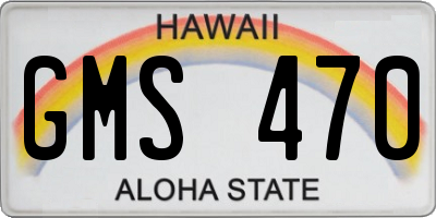 HI license plate GMS470