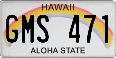 HI license plate GMS471