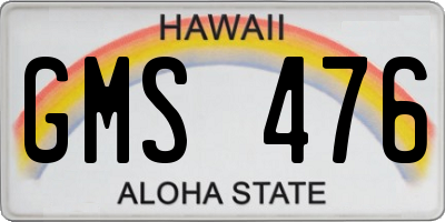 HI license plate GMS476