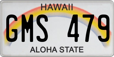 HI license plate GMS479