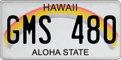 HI license plate GMS480