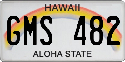 HI license plate GMS482